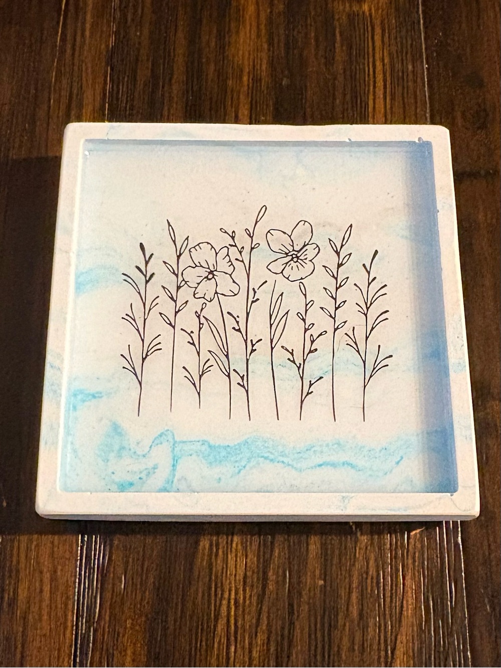 Handmade Light Blue Coaster/Trinket Tray